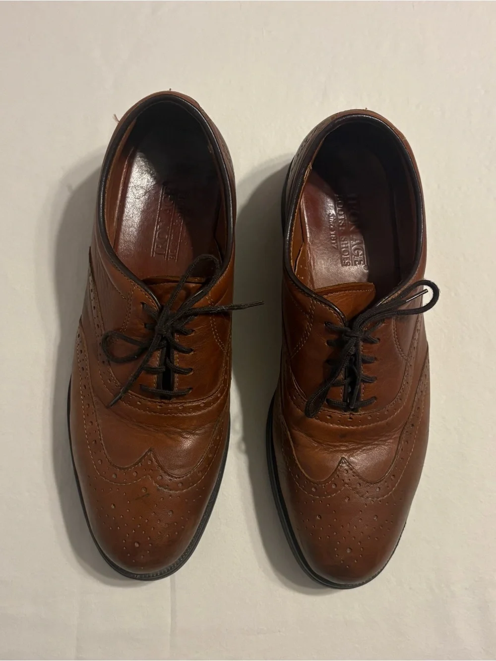 Vintage Iron Age Steel Toe Wingtip Dress Shoes size 8 1/2 Made in USA